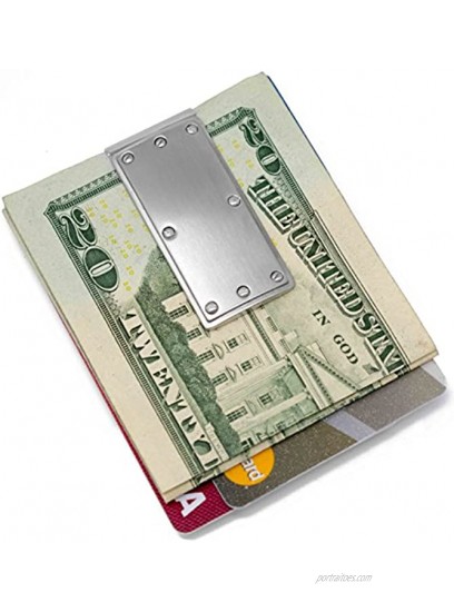 Brushed Silver Industrial Stainless Steel Boxed Money Clip