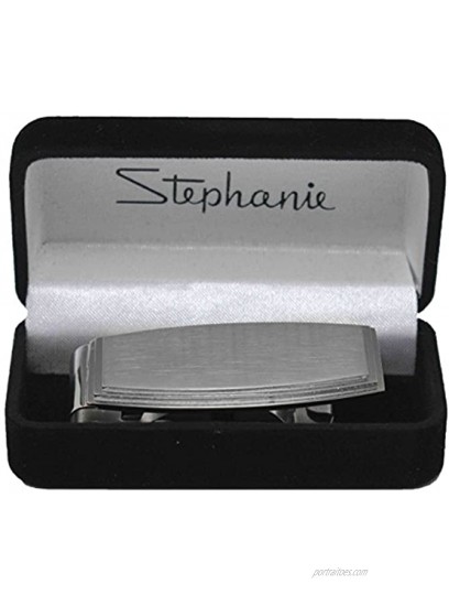 Brushed Silver Oval Stainless Steel Boxed Money Clip