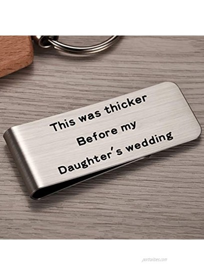 For Dad from Daughter Top Gifts for Dad Silver Money Clip This was Thicker Before My Daughter's Wedding
