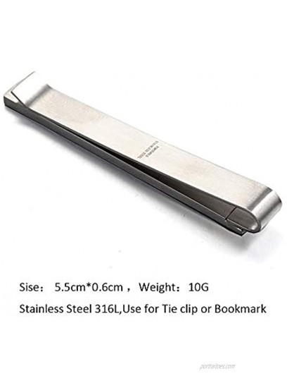 FORCEHOLD Black Paint Drill Crystal Stainless Steel Man Tie Clip Steel Creative Bookmark Steel Money Clip