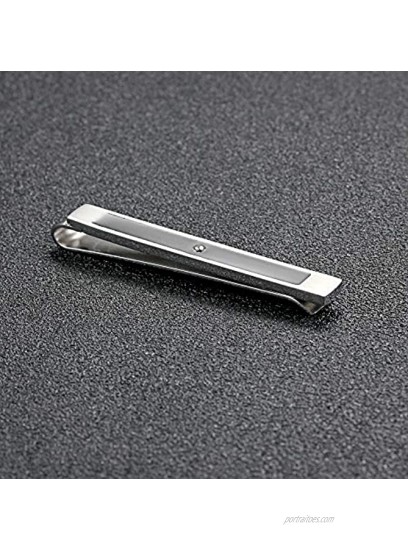 FORCEHOLD Black Paint Drill Crystal Stainless Steel Man Tie Clip Steel Creative Bookmark Steel Money Clip
