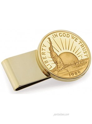 Gold-Layered Statue of Liberty Commemorative Half Dollar Stainless Steel Coin Money Clip