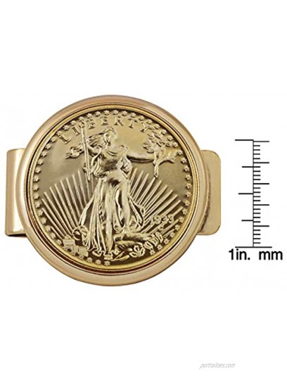 Gold Tone Coin Money Clip Tribute To $20 1933 Saint Gaudens Double Eagle Gold Piece Goldtone Pocket Money Clip Holder