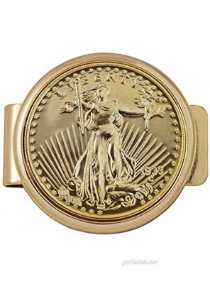 Gold Tone Coin Money Clip Tribute To $20 1933 Saint Gaudens Double Eagle Gold Piece Goldtone Pocket Money Clip Holder