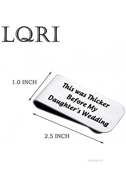 LQRI Daddy Money Clip This was Thicker Before My Daughter's Wedding Money Clip for Dad Father Wedding Gift from Daughter Father of The Bride Gift