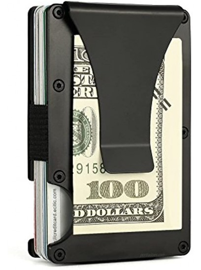 Men Mini Wallet Credit Card Case RFID Blocking Minimalist Carbon Fiber Money Clip Small Front Pocket Wallet for Men