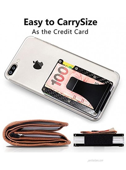 Men Mini Wallet Credit Card Case RFID Blocking Minimalist Carbon Fiber Money Clip Small Front Pocket Wallet for Men