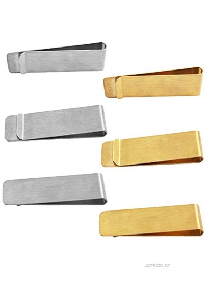 Money Clip DaKuan Set of 4 Packs Copper and Stainless Steel Slim Wallet Credit Card Holder Minimalist Wallet Silver and Golden
