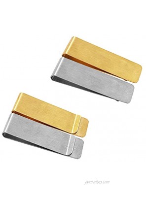 Money Clip DaKuan Set of 4 Packs Copper and Stainless Steel Slim Wallet Credit Card Holder Minimalist Wallet Silver and Golden
