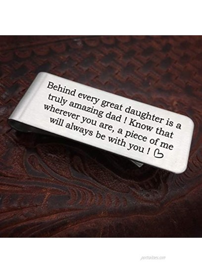 Money Clip for Dad Behind Every Great Daughter is A Truly Amazing Dad Father Money Clip Father of The Bride Gift Father's Day Birthday Christmas Gift from Daughter