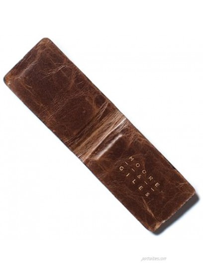 Moore and Giles Leather Money Clip Brown