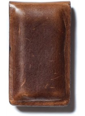 Moore and Giles Leather Money Clip Brown