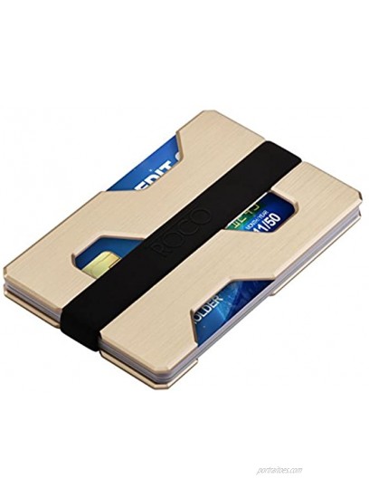 ROCO MINIMALIST Aluminum Slim Wallet RFID BLOCKING Money Clip Futuristic Design