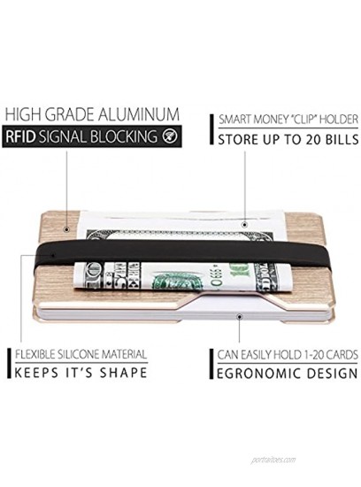 ROCO MINIMALIST Aluminum Slim Wallet RFID BLOCKING Money Clip Futuristic Design