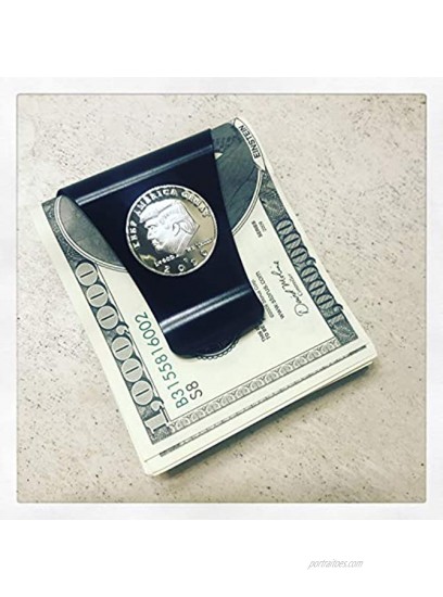 Smart Money Clip Card Holder Wallet with President Trump Keep America Great 2020 Election | Matte Black + Silver Medal