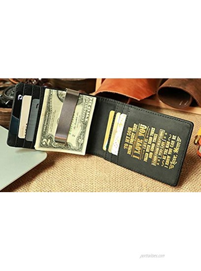 To My Son Wallet Mens Front Pocket Wallets Mom to Sons Money Clip with Love Saying
