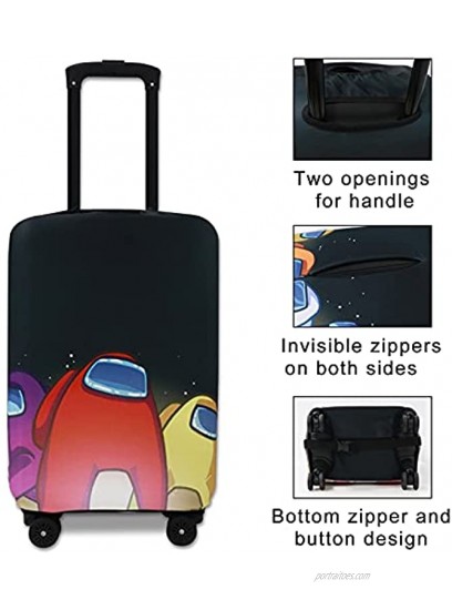 Am ong Us Travel Luggage Protector Suitcases Cover for Boys Trunk Case Washable Covers with Zipper Suitable 18-20inch