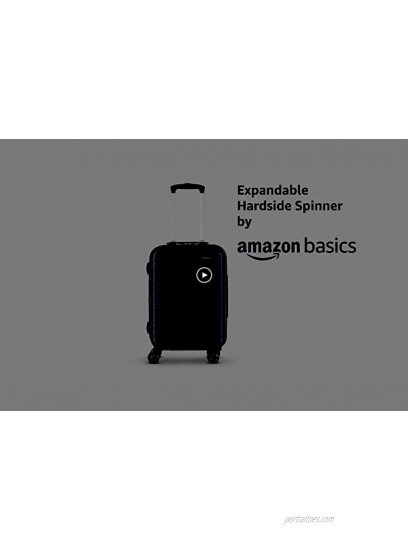Basics Hardside Spinner Carry-On Expandable Suitcase Luggage with Wheels Blue 3-Piece Set