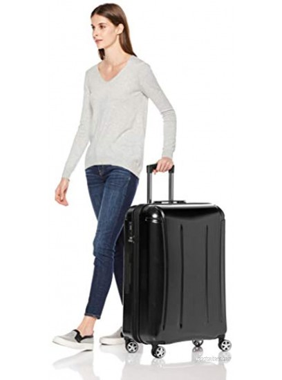 Basics Oxford Expandable Spinner Luggage Suitcase with TSA Lock 26.8 Inch Black