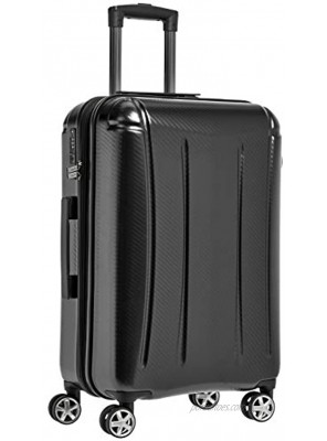 Basics Oxford Expandable Spinner Luggage Suitcase with TSA Lock 26.8 Inch Black