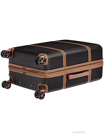 Basics Vienna Spinner Suitcase Luggage Expandable with Wheels 26.7 Inch Black