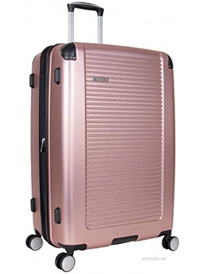 Ben Sherman Norwich Luggage Collection Lightweight Hardside PET Expandable 8-Wheel Spinner Travel Suitcase Bag Rose Gold 28-Inch Checked