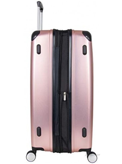Ben Sherman Norwich Luggage Collection Lightweight Hardside PET Expandable 8-Wheel Spinner Travel Suitcase Bag Rose Gold 28-Inch Checked