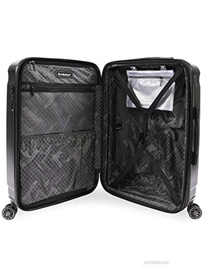 Brookstone Luggage Keane Spinner Suitcase Black Check-in 29-Inch