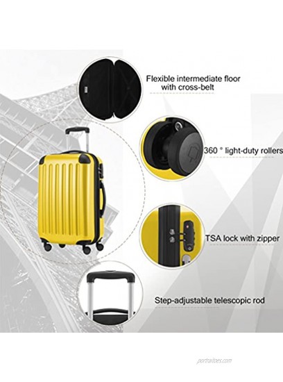HAUPTSTADTKOFFER Alex Carry on luggage Suitcase Hardside Spinner Trolley Expandable 20¡° TSA Yellow