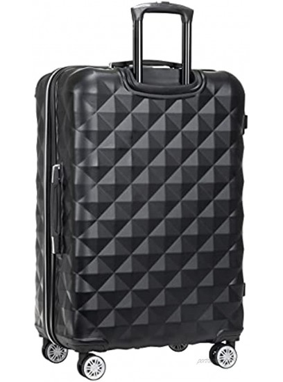 Kenneth Cole Reaction Diamond Tower Luggage Collection Lightweight Hardside Expandable 8-Wheel Spinner Travel Suitcase Black 28-Inch Checked