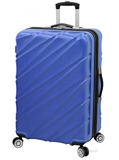 LONDON FOG Hardside Spinner Luggage Cobalt Checked-Large 28-Inch