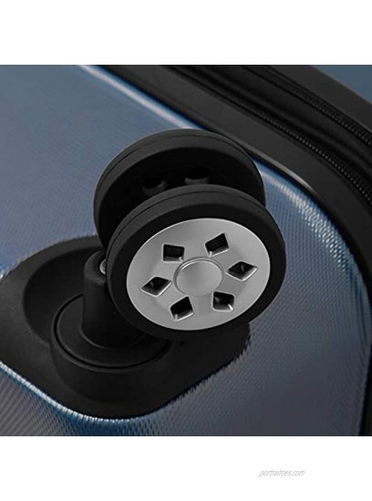 London Fog Southbury II Hardside Spinner Luggage slate blue Checked-Medium 25-Inch