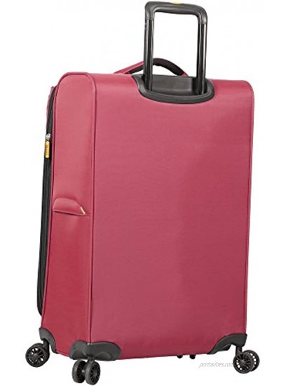 Lucas Designer Luggage Collection Expandable 28 Inch Softside Bag Durable Large Ultra Lightweight Checked Suitcase with 8-Rolling Spinner Wheels Red