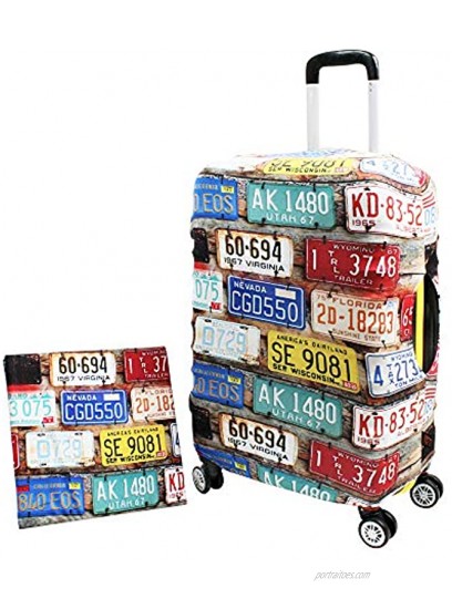 Luggage Cover Suitcase Protector Fits 19-33 Inch TSA Approved Travel Suitcase Cover Washable Dustproof Anti-Scratch L 26-30 inch License Plates