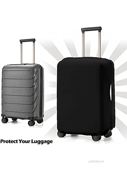 Luggage Cover Withstand Dust Washable Luggage Protector Fits 26—28Inch Luggage Solid Black Suitcase Cover to DIY Pattern