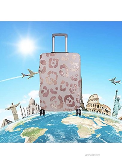 Luggage Covers for Suitcase 28 Inches Rose Gold Leopard Cute Suitcases Cover For Travel Fit 26,27,28 Inches