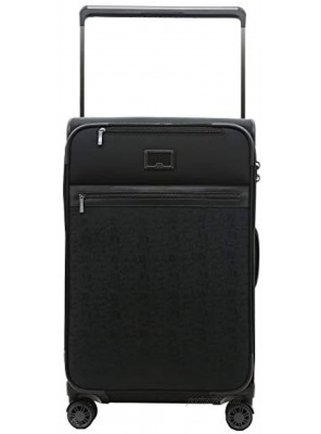 M&A Dual Opening Wide Trolley Hardside Luggage Black Checked-Large 28-Inch