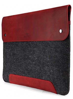 MegaGear Genuine Leather and Fleece MacBook Bag 13.3 Inch Red One Size MG1905