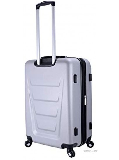 Mia Toro Italy Accadia Hardside 26 Inch Spinner Luggage Silver One Size