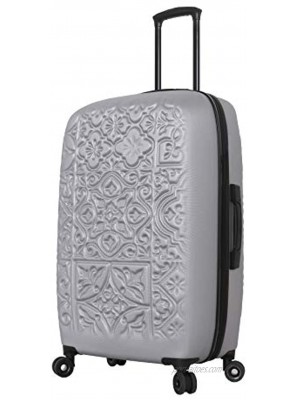 Mia Toro Italy Modeled Art Mozaic Hard Side Spinner Luggage 28" Silver One Size