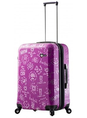 Mia Toro Love This Life-Medallions Hardside 24 Inch Spinner Luggage Purple One Size