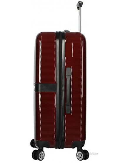 Nicole Miller New York Ria 24 Inch Luggage Collection Scratch Resistant ABS + PC Hardside Bag- Lightweight Suitcase with 8-Rolling Spinner Wheels 24 in Ria Burgundy
