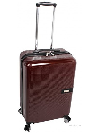 Nicole Miller New York Ria 24 Inch Luggage Collection Scratch Resistant ABS + PC Hardside Bag- Lightweight Suitcase with 8-Rolling Spinner Wheels 24 in Ria Burgundy