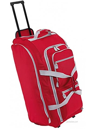Out BAG CHECK.IN Unisex Adult Hard Shell Trolley with Swivel Wheels Grey Red