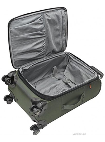Pathfinder Presidential Designer Luggage Collection Expandable 29 Inch Softside Bag Durable Large Lightweight Checked Suitcase with 8-Rolling Spinner Wheels Olive