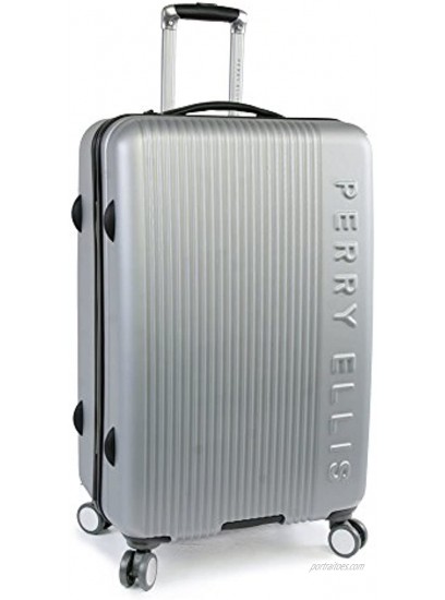 Perry Ellis Forte Hardside Spinner Check in Luggage 29 Silver One Size