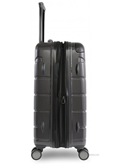 Perry Ellis Tanner 29 Hardside Checked Spinner Luggage Charcoal One Size