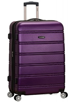 Rockland Melbourne Hardside Expandable Spinner Wheel Luggage Purple Checked-Large 28-Inch