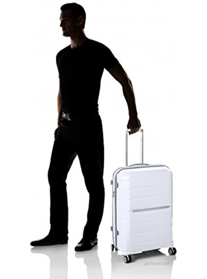 Samsonite Octolite Spinner Unisex Medium White Polypropylene Luggage Bag TSA Approved I72005005