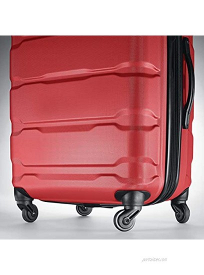 Samsonite Omni PC Hardside Expandable Luggage with Spinner Wheels Red Checked-Large 28-Inch